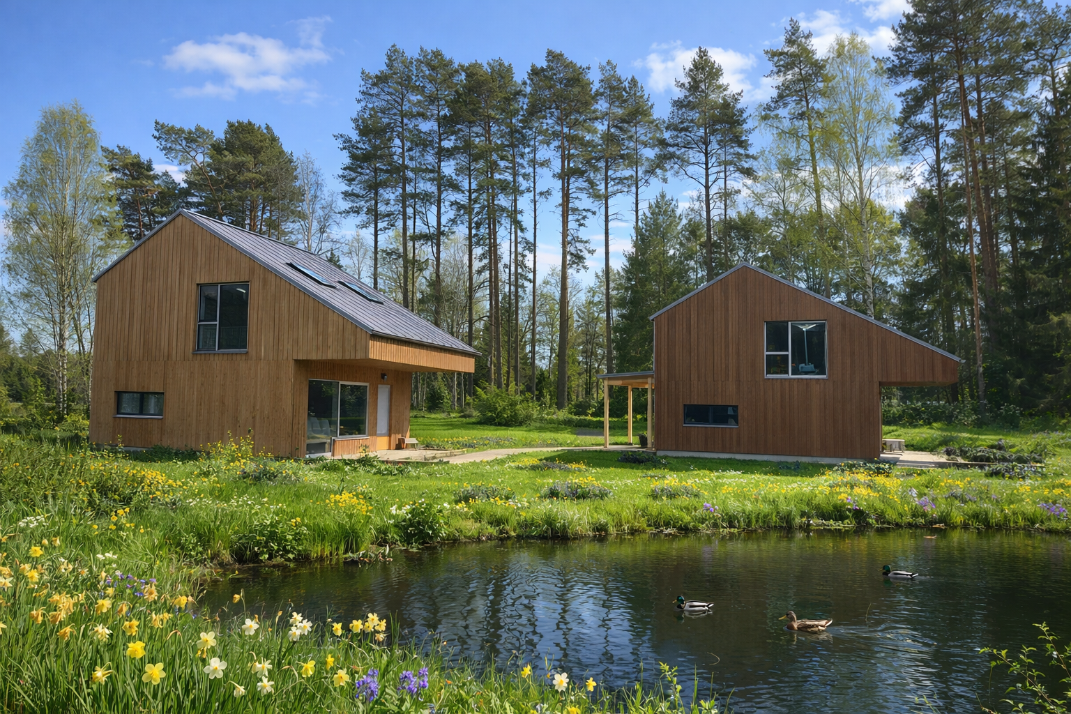 elewacja drewniana wentylowana taras drewniany thermodrewno Pracownia Stolarska Latzke