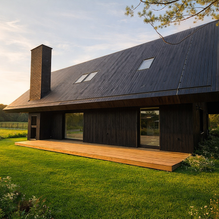 elewacja drewniana wentylowana taras drewniany thermodrewno Pracownia Stolarska Latzke