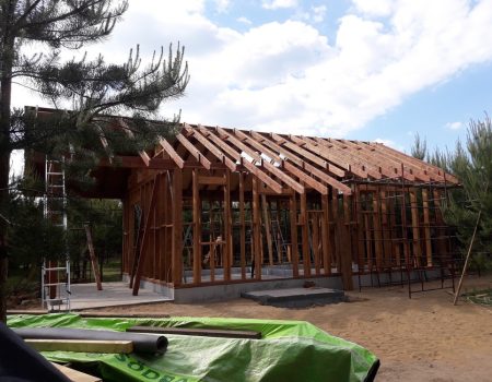 dom drewniany dom szkieletowy konstrukcja drewniana domu Pracownia Stolarska Latzke