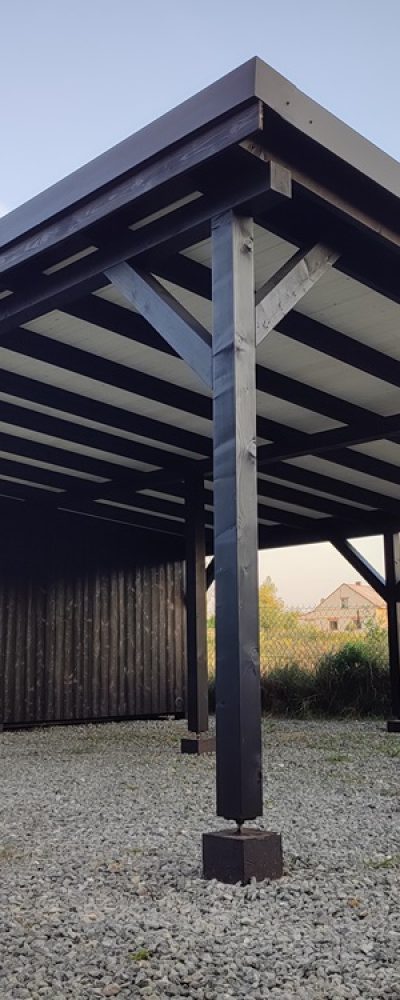 wiata drewniana zadaszenie na samochód Pracownia Stolarska Latzke