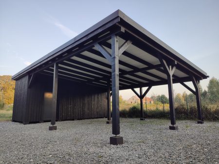 wiata drewniana zadaszenie na samochód Pracownia Stolarska Latzke