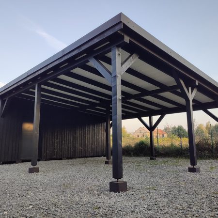 Wiata drewniana; zadaszenie na samochody. wiata drewniana zadaszenie na samochód Pracownia Stolarska Latzke
