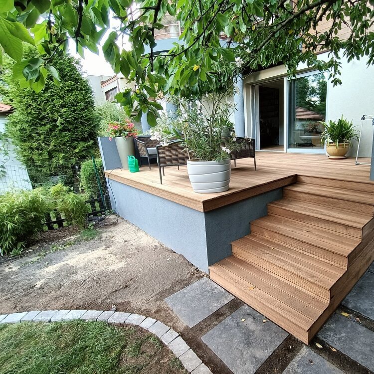 schody drewniane taras deska tarasowa drewniana Poznań HJ Latzke stolarz cieśla