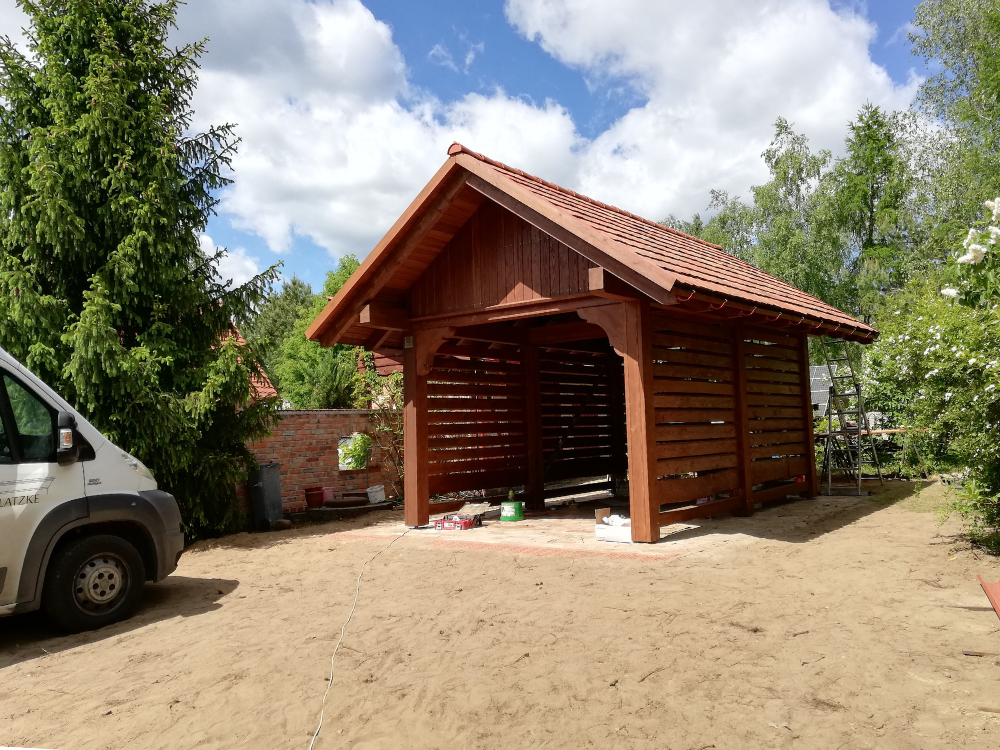 wiata na drewno wiata drewniana Latzke cieśla