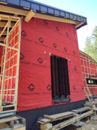 Corten blacha zardzewiała elewacja drewniana opalana dom jednorodzinny Pracownia Stolarska Latzke