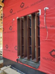 Corten blacha zardzewiała elewacja drewniana opalana dom jednorodzinny Pracownia Stolarska Latzke