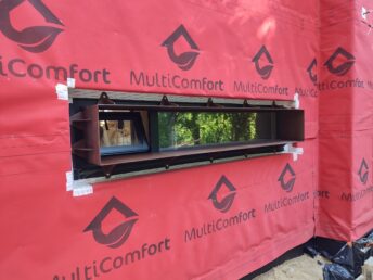 Corten blacha zardzewiała elewacja drewniana opalana dom jednorodzinny Pracownia Stolarska Latzke