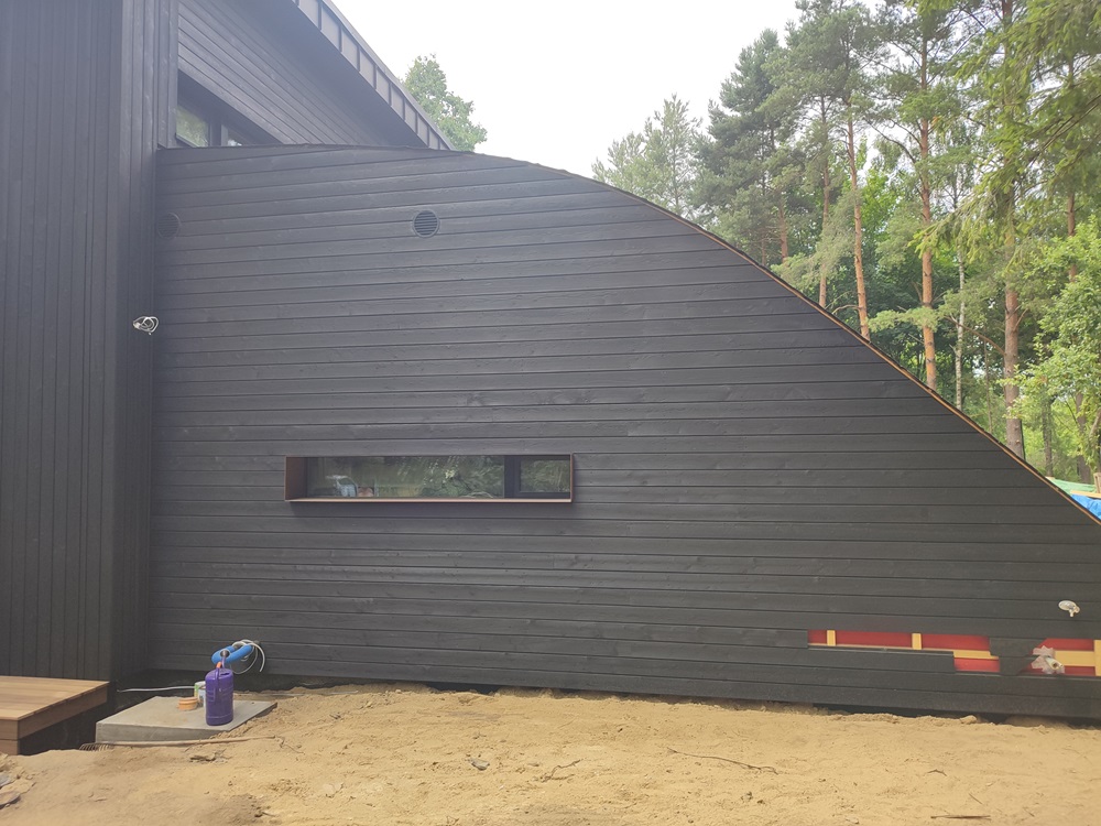 elewacja drewniana opalana dom jednorodzinny Pracownia Stolarska Latzke