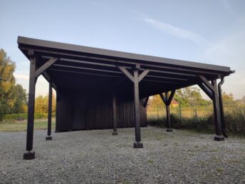 wiata drewniana zadaszenie na samochód Pracownia Stolarska Latzke