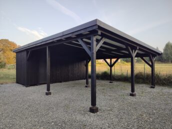 wiata drewniana zadaszenie na samochód Pracownia Stolarska Latzke