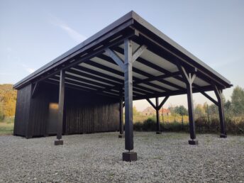 wiata drewniana zadaszenie na samochód Pracownia Stolarska Latzke