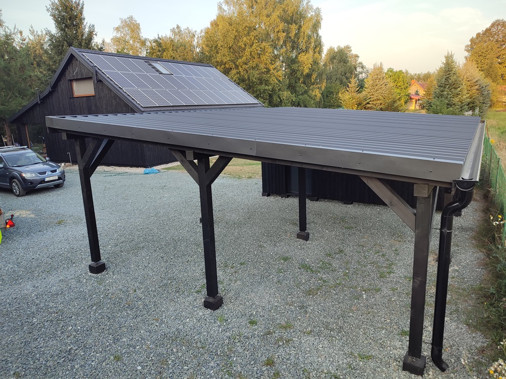 wiata drewniana zadaszenie na samochód Pracownia Stolarska Latzke