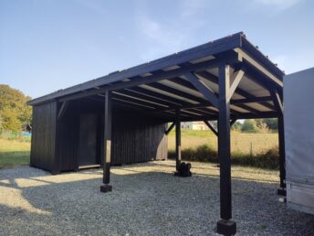 wiata drewniana zadaszenie na samochód Pracownia Stolarska Latzke