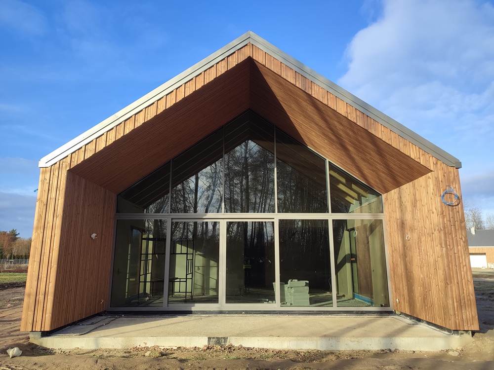 elewacja drewniana 3D thermodrewno thermo sosna montaż Pracowania Stolarska Latzke