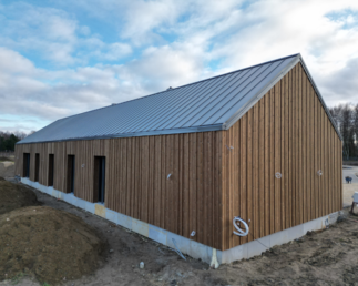 elewacja drewniana 3D thermodrewno thermo sosna montaż Pracowania Stolarska Latzke