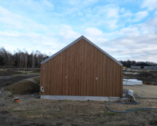 elewacja drewniana 3D thermodrewno thermo sosna montaż Pracowania Stolarska Latzke