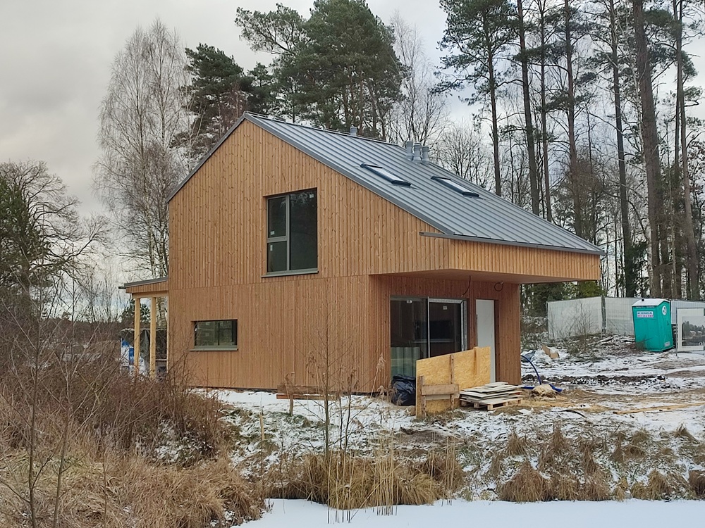 dom drewniany elewacja drewniana thermo sosna Pracownia Stolarska Latzke