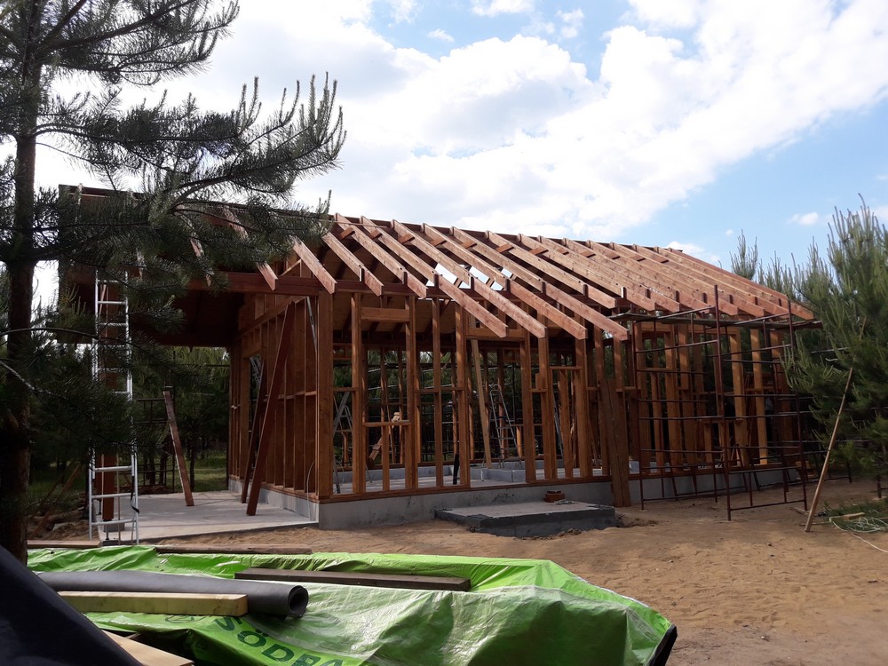 dom drewniany dom szkieletowy konstrukcja drewniana domu Pracownia Stolarska Latzke