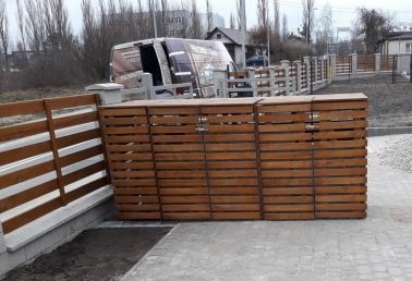 drewniana osłona na kosze na śmieci Pracownia Stolarska Latzke