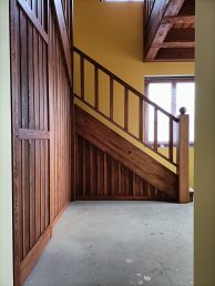 schody drewniane zabiegowe wewnętrzne stolarz Pracownia Stolarska Latzke