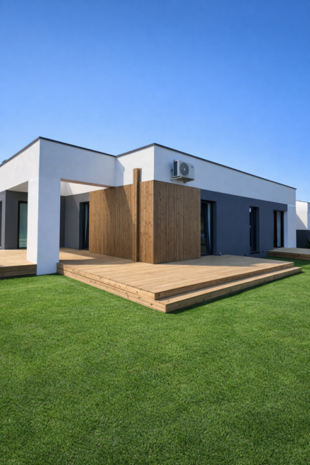 elewacja drewniana wentylowana taras drewniany thermodrewno Pracownia Stolarska Latzke