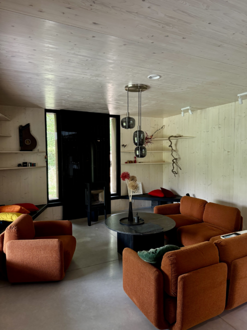 nietypowy dom architekt deska opalana elewacja boazeria zielony dach Latzke Pracownia Stolarska