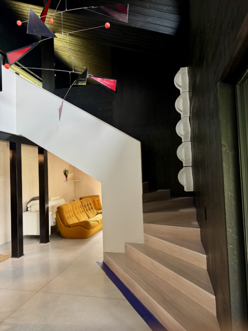 nietypowy dom architekt deska opalana elewacja boazeria zielony dach Latzke Pracownia Stolarska