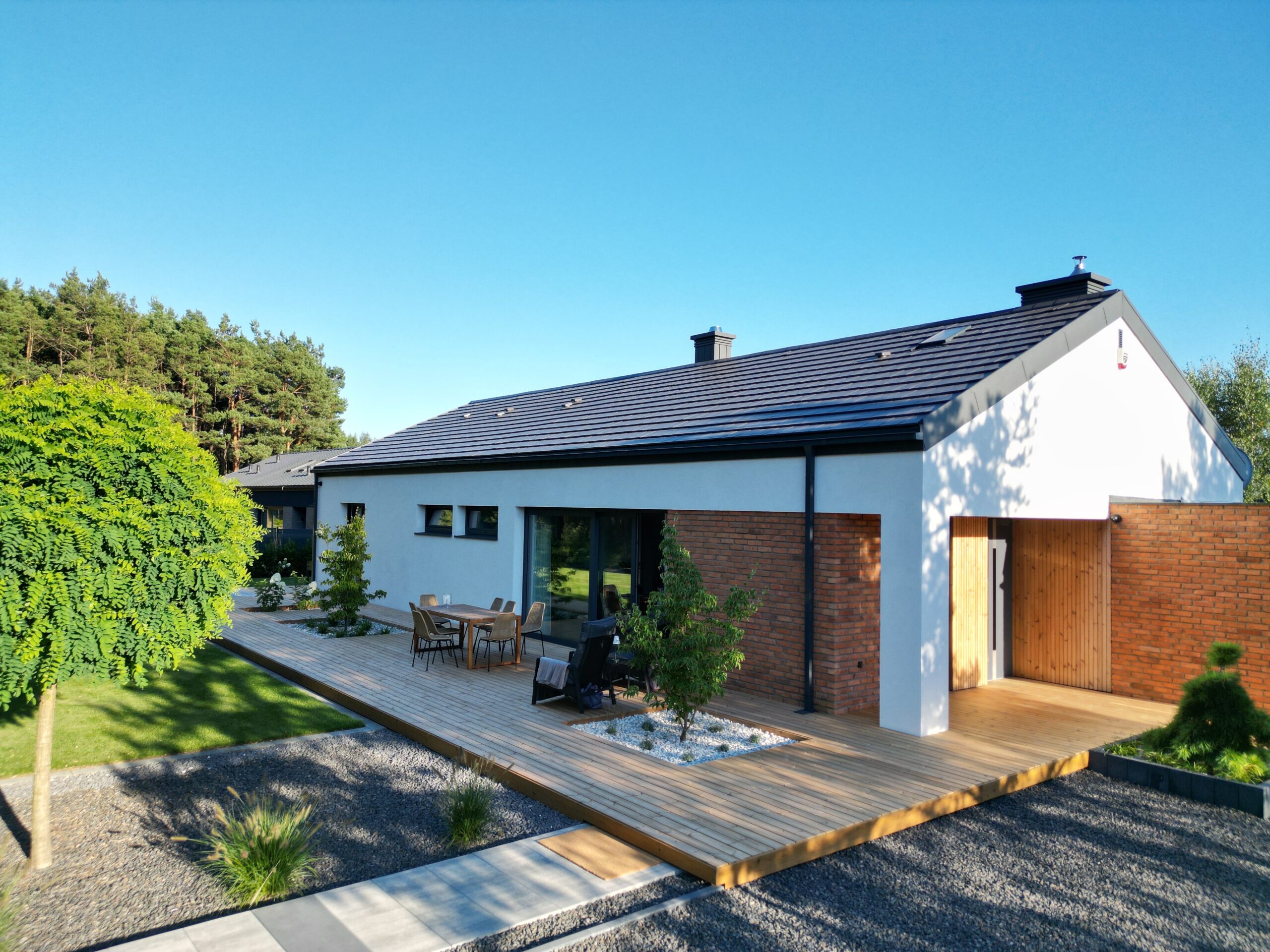 elewacja drewniana wentylowana taras drewniany thermodrewno Pracownia Stolarska Latzke