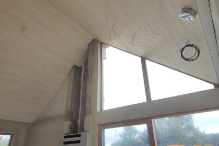 boazeria na suficie deska na suficie deska świerkowa bielona Pracownia Stolarska Latzke